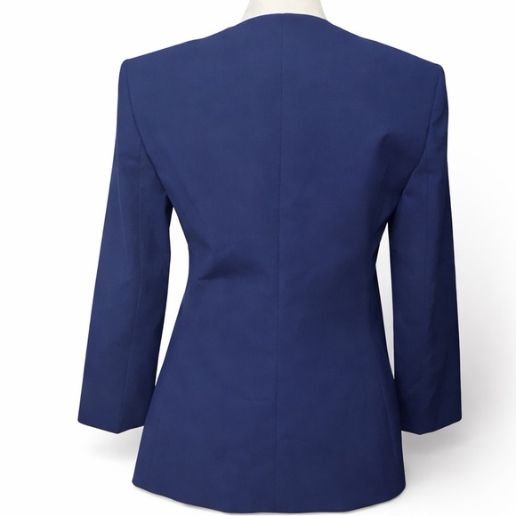 Theory Lindraya Open Front Wool Blazer Blue Size 2 EUC - Picture 3 of 4
